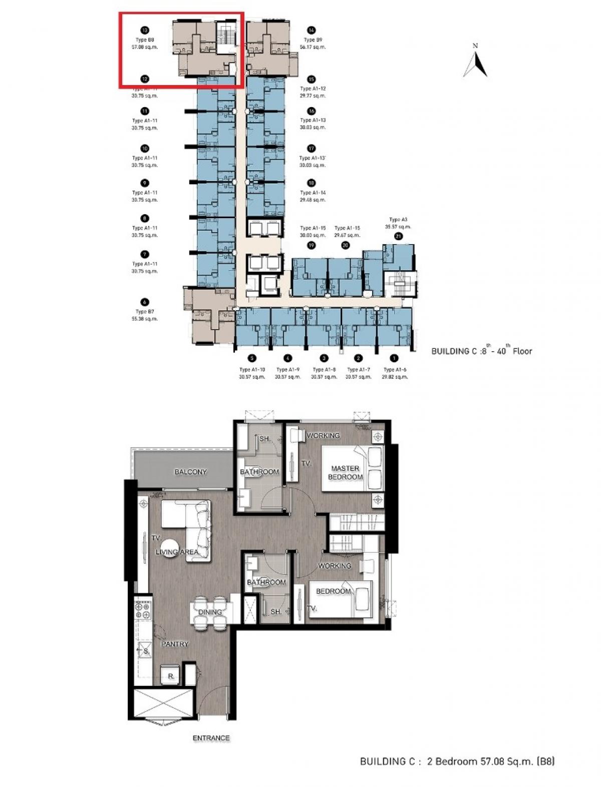 🔥ให้เช่าด่วน🔥คอนโดThe Saint Residences (เดอะ เซนต์ เรสซิเดนซ์) แบบ2ห้องนอน ขนาด57.08 ตร.ม.ชั้น29 ห้องมุม เห็นวิวสวนจตุจักร  ใกล้BTSและเซ็นทรัล ราคาถูกมาก